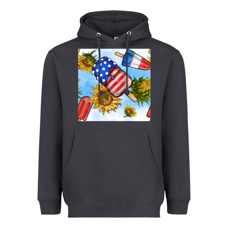 4th Of July Sunflowers Ice Cream Seamless Pattern Heavyweight Hoodie by BundleAndBundleShop | Teevron