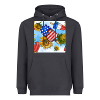 Smoke 4th of july sunflowers ice cream seamless pattern Heavyweight Hoodie - BundleAndBundleShop