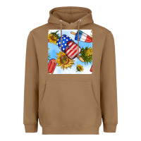 Toasted Coconut 4th of july sunflowers ice cream seamless pattern Heavyweight Hoodie - BundleAndBundleShop