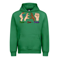 Emerald Peace Love Pride Urban Hoodie - BundleAndBundleShop