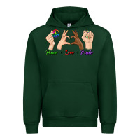 Forest Green Peace Love Pride Urban Hoodie - BundleAndBundleShop
