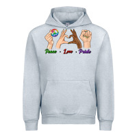 Heather Grey Peace Love Pride Urban Hoodie - BundleAndBundleShop