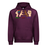 Mauve Wine Peace Love Pride Urban Hoodie - BundleAndBundleShop