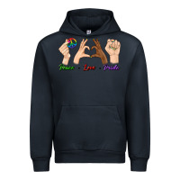 Navy Peace Love Pride Urban Hoodie - BundleAndBundleShop