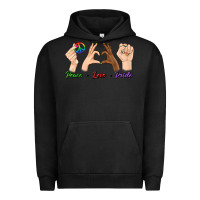 Pigment Black Peace Love Pride Urban Hoodie - BundleAndBundleShop