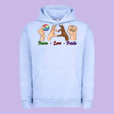 Peace Love Pride Urban Hoodie Designed By Bundleandbundleshop