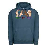 Pigment Midnight Navy Peace Love Pride Urban Hoodie - BundleAndBundleShop