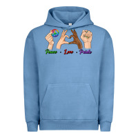 Pigment Pebble Blue Peace Love Pride Urban Hoodie - BundleAndBundleShop