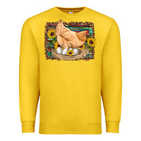 Lemon western farm chicken coop animals eggs sunflowers leopard serape woode Premium Sweatshirt - Artiststas