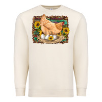 Sandshell western farm chicken coop animals eggs sunflowers leopard serape woode Premium Sweatshirt - Artiststas