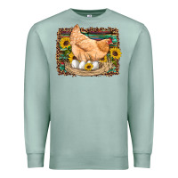 Seafoam western farm chicken coop animals eggs sunflowers leopard serape woode Premium Sweatshirt - Artiststas