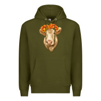 Army Green Charolais Cow Premium Hoodie - RanaPortraitStore