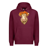 Burgundy Charolais Cow Premium Hoodie - RanaPortraitStore