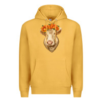 Mustard Charolais Cow Premium Hoodie - RanaPortraitStore