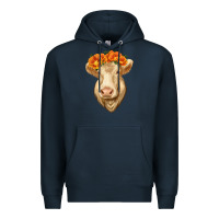 Navy Charolais Cow Premium Hoodie - RanaPortraitStore