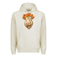 Oatmeal Heather Charolais Cow Premium Hoodie - RanaPortraitStore