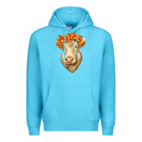 Ocean Blue Charolais Cow Premium Hoodie - RanaPortraitStore