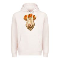 Pale Pink Charolais Cow Premium Hoodie - RanaPortraitStore