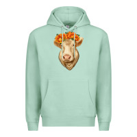 Seafoam Charolais Cow Premium Hoodie - RanaPortraitStore