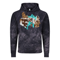 Cloud Black cowhide leopard turquoise patch Vintage Hoodie - AdoDesignShop