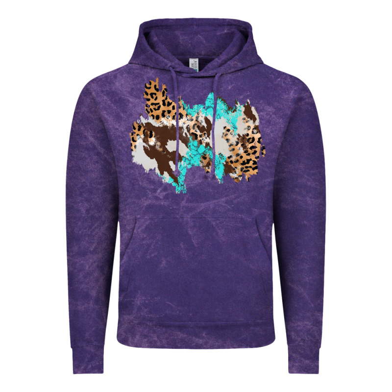 Cowhide Leopard Turquoise Patch Vintage Hoodie by AdoDesignShop | Teevron
