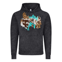 Vintage Black cowhide leopard turquoise patch Vintage Hoodie - AdoDesignShop