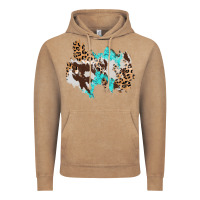 Vintage Coffee cowhide leopard turquoise patch Vintage Hoodie - AdoDesignShop