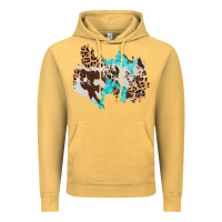 Vintage Mustard cowhide leopard turquoise patch Vintage Hoodie - AdoDesignShop