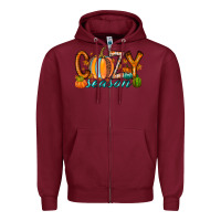 Burgundy cozy season Zipper Hoodie - RacoonDesign