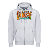 Heather Grey cozy season Zipper Hoodie - RacoonDesign