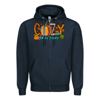 Navy cozy season Zipper Hoodie - RacoonDesign