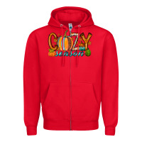 Red cozy season Zipper Hoodie - RacoonDesign