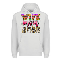 Dove Grey wife mom boss daisy Premium Hoodie - NancyCooperArtShop