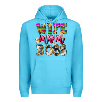 Ocean Blue wife mom boss daisy Premium Hoodie - NancyCooperArtShop