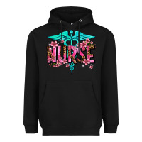 Black floral nurse Heavyweight Hoodie - AdoDesignShop