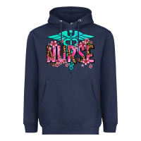 Navy floral nurse Heavyweight Hoodie - AdoDesignShop