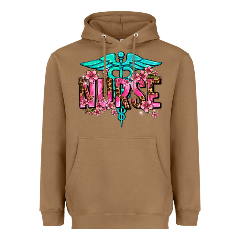 Floral Nurse Heavyweight Hoodie by AdoDesignShop | Teevron