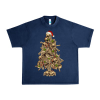 Navy Skeleton Christmas Tree Urban Heavy Tee - RanaPortraitStore