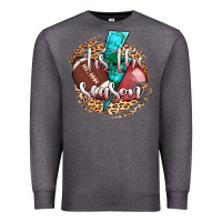 Charcoal Heather tis the season football helmet Premium Sweatshirt - AdoDesignShop