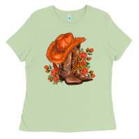 Matcha orange  cowgirl  and roses Ladies Tee - AdoDesignShop