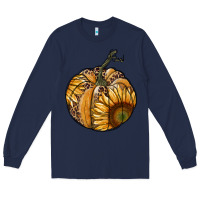 Navy sunflower pumpkin Long Sleeve Tee - RanaPortraitStore
