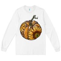 White sunflower pumpkin Long Sleeve Tee - RanaPortraitStore