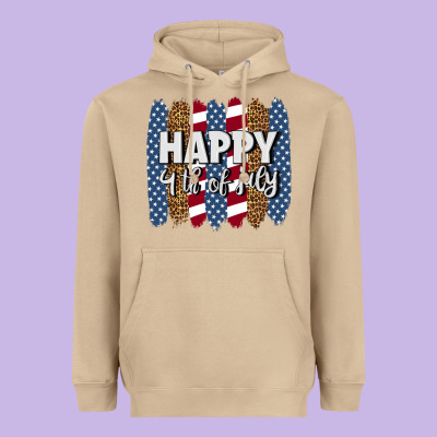 Happy 4th Of July Brushstrokes Heavyweight Hoodie Designed By Bundleandbundleshop