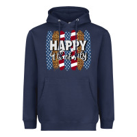 Navy happy 4th of july brushstrokes Heavyweight Hoodie - BundleAndBundleShop