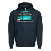 Navy western truck back view 2 Zipper Hoodie - FaDigitalArtStudio
