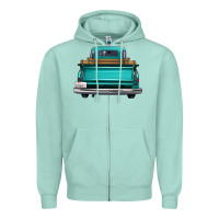 Seafoam western truck back view 2 Zipper Hoodie - FaDigitalArtStudio