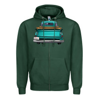 Sports Green western truck back view 2 Zipper Hoodie - FaDigitalArtStudio