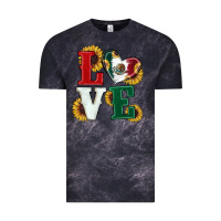Cloud Black Mexican Flag With Sunflowers Love Vintage Tee - RanaPortraitStore