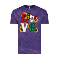 Cloud Purple Mexican Flag With Sunflowers Love Vintage Tee - RanaPortraitStore