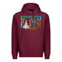 Burgundy worry ends when faith begins Premium Hoodie - NancyCooperArtShop